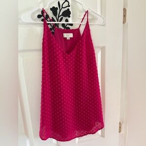 LOFT Women's Valentines Day Pink Textured Camisole